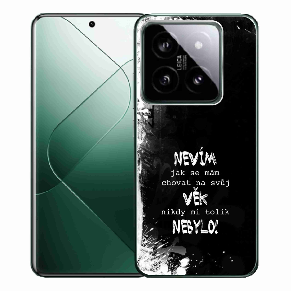 Gelový kryt mmCase na Xiaomi 14 Pro - vtipný text 14 černé pozadí
