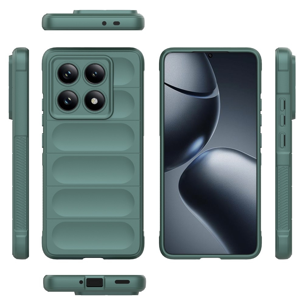 Rugg odolný gelový obal na Xiaomi Redmi Note 14 Pro 5G/Poco X7 5G - zelený