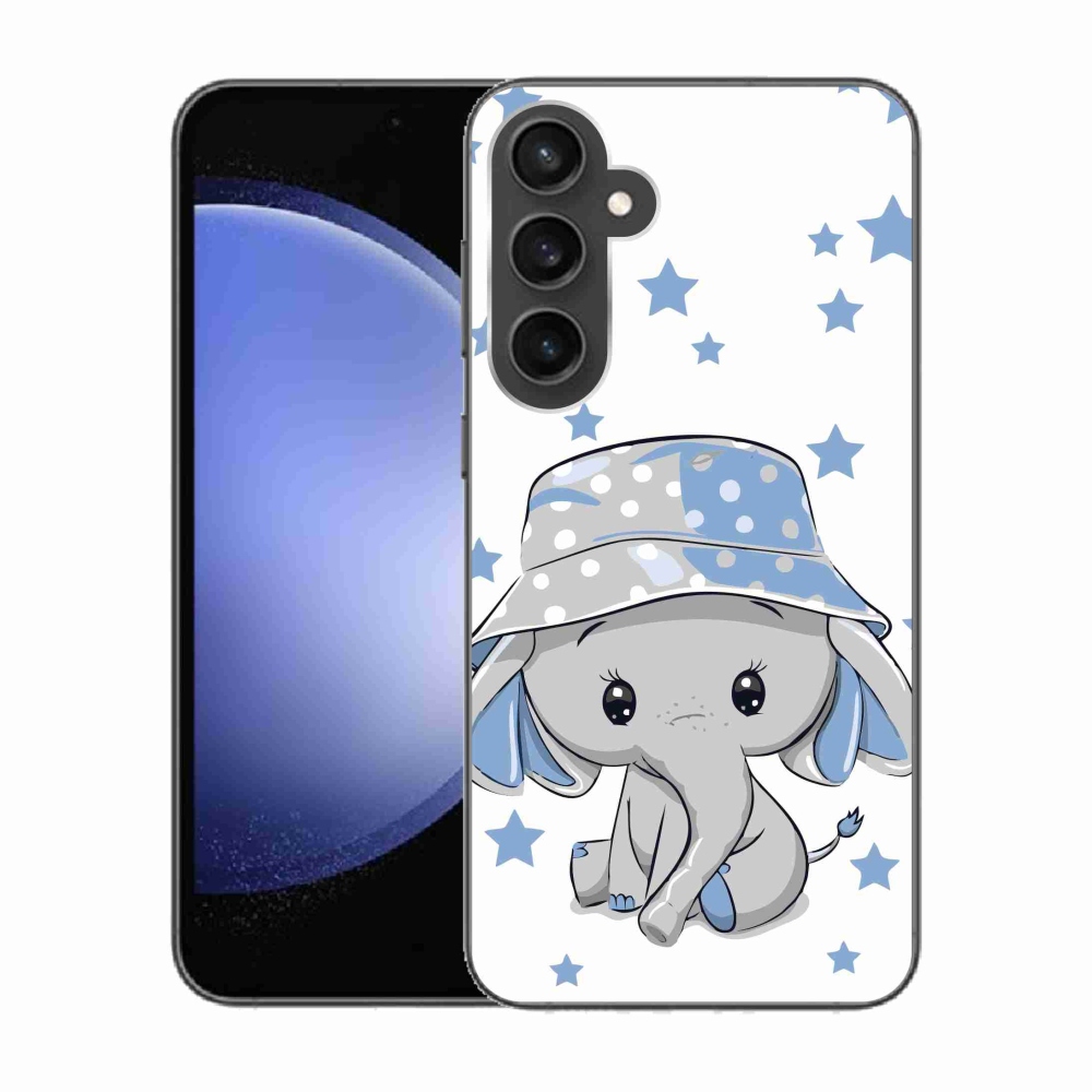 Gelový kryt mmCase na Samsung Galaxy S23 FE - modrý slon