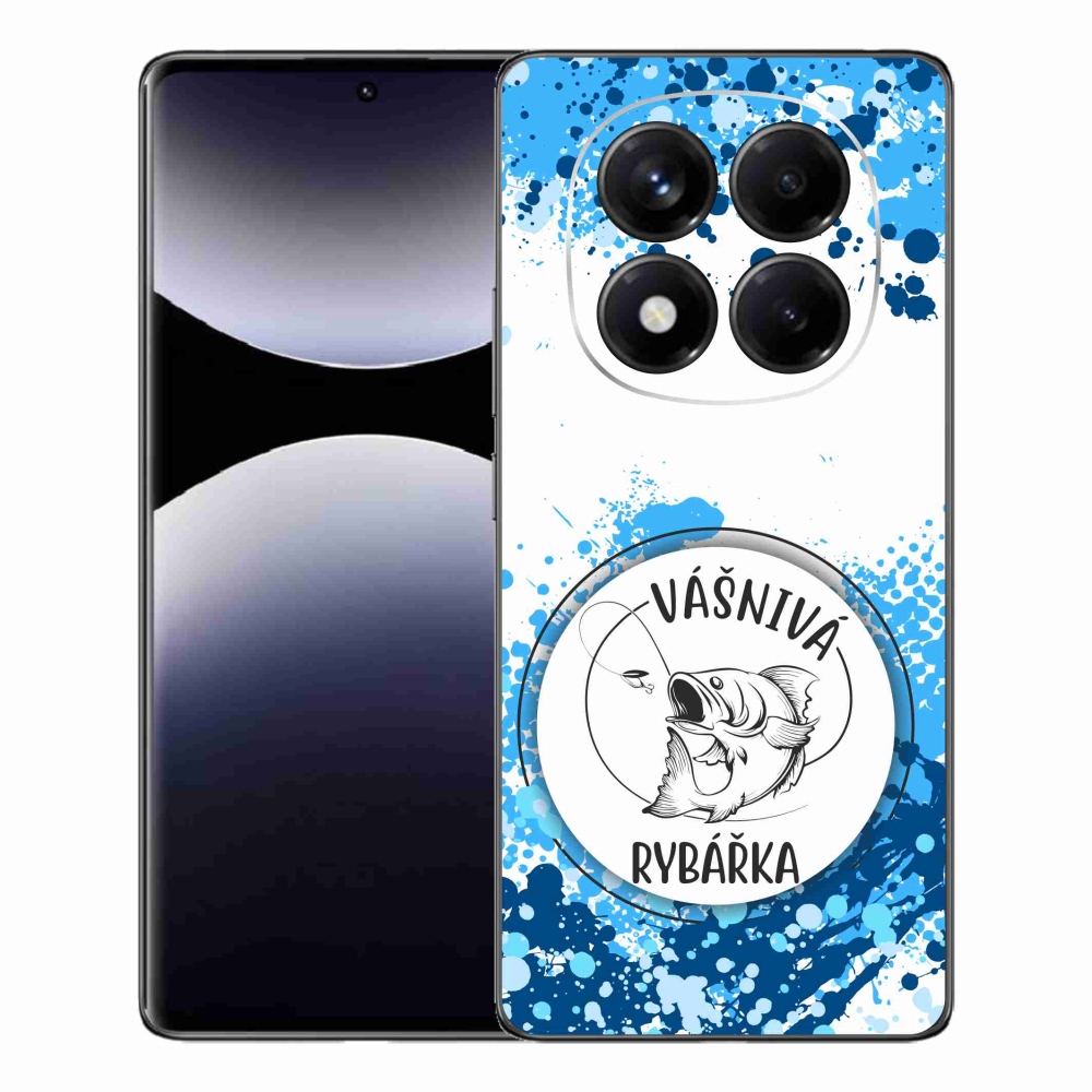 Gelový kryt mmCase na Xiaomi Redmi Note 14 Pro - vášnivá rybářka bílé pozadí