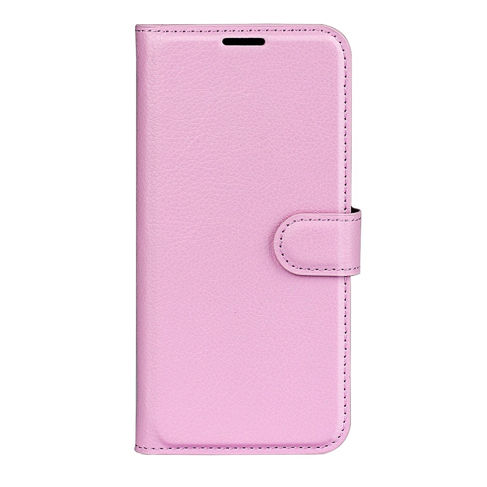 Litchi knížkové pouzdro na Xiaomi Redmi Note 13 Pro+ 5G - růžové