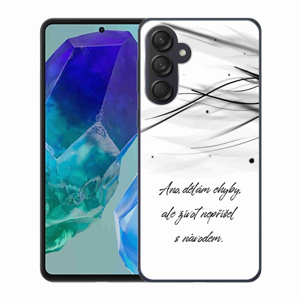 Gelový kryt mmCase na Samsung Galaxy M55 5G - citát bílé pozadí