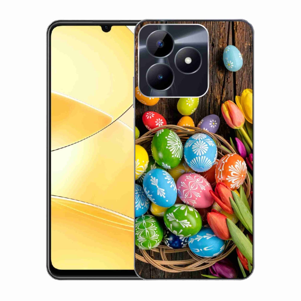 Gelový kryt mmCase na Realme C51/C53 - velikonoční vajíčka