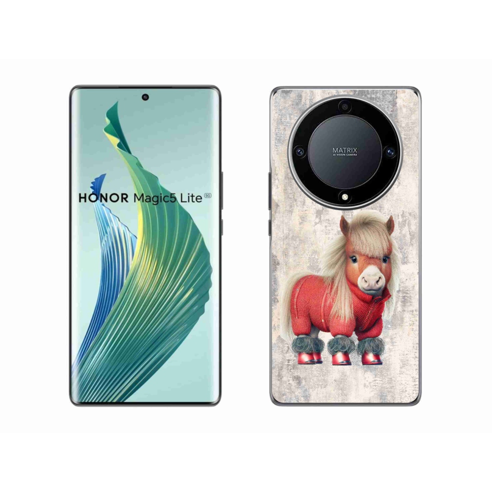 Gelový kryt mmCase na Honor Magic 5 Lite 5G - poník ve svetru