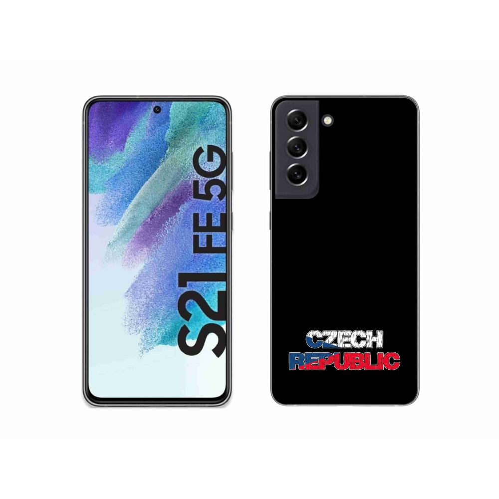 Gelový kryt mmCase na Samsung Galaxy S21 FE 5G - Czech Republic černé pozadí