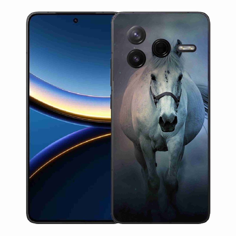 Gelový kryt mmCase na Xiaomi Poco F7 Pro - běžící bílý kůň
