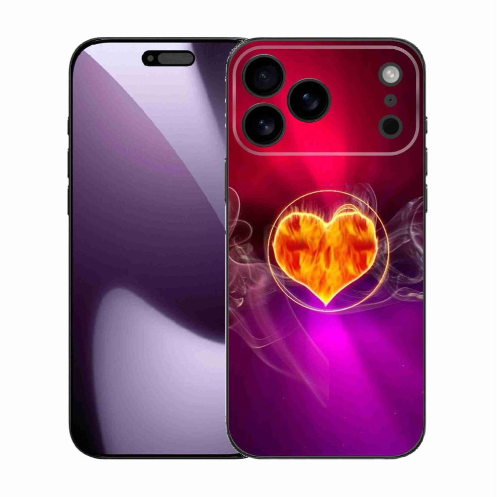 Gelový kryt mmCase na iPhone 17 Pro Max - ohnivé srdce