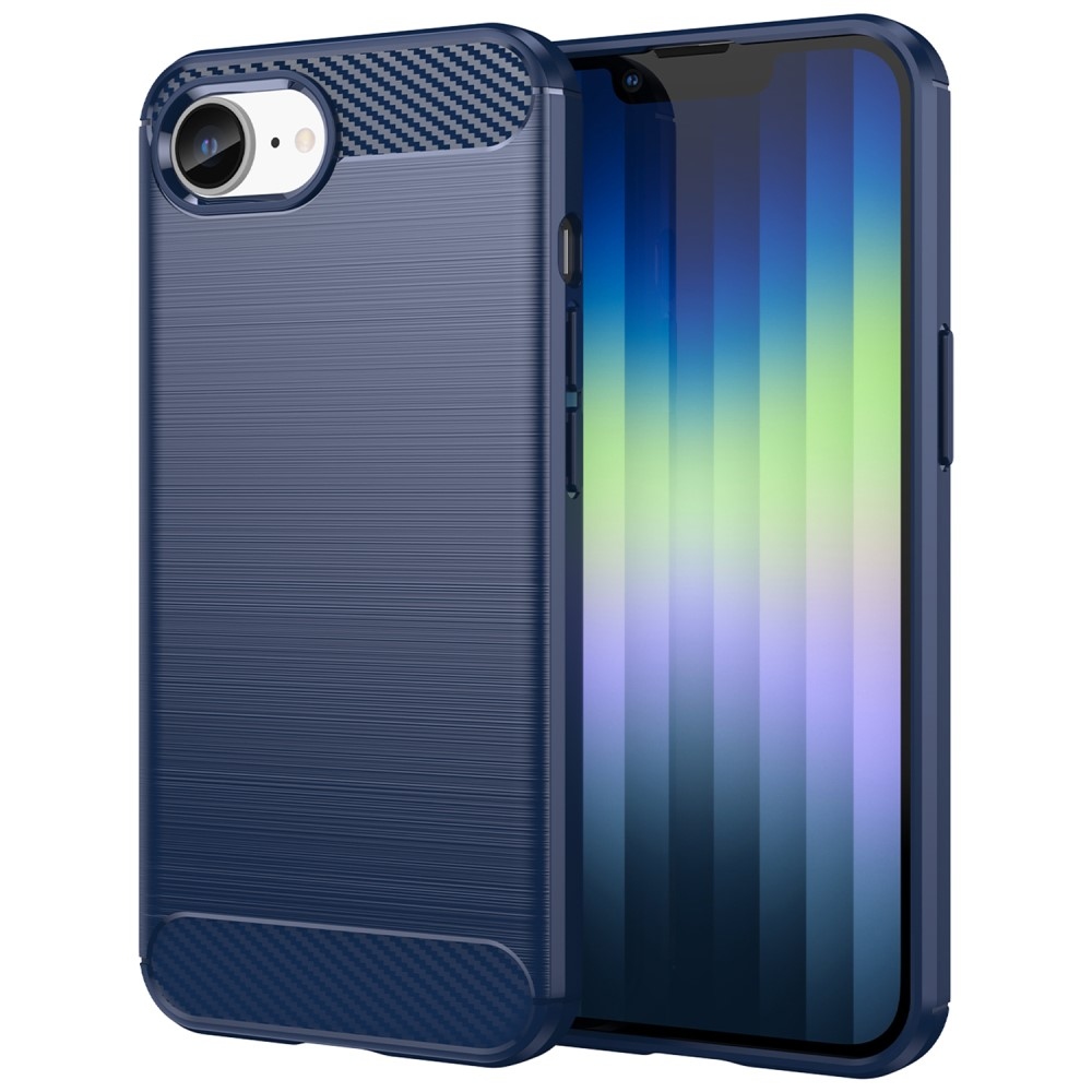 Carbon odolný gelový obal na iPhone 16e - modrý