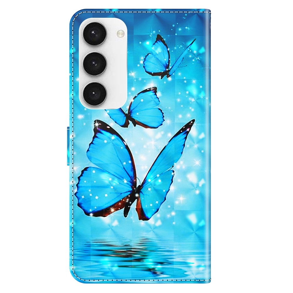 Print knížkové pouzdro na Samsung Galaxy S24 - modří motýli