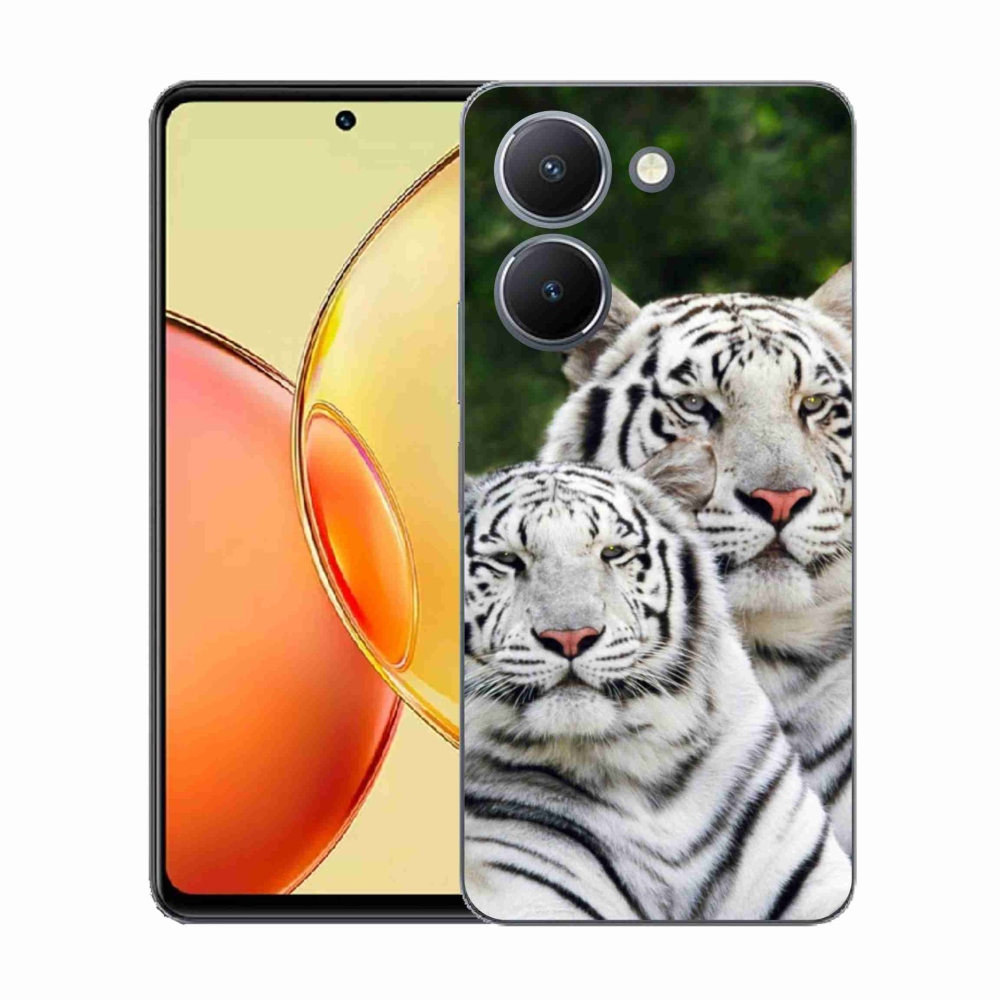 Gelový kryt mmCase na Vivo Y36 - bílí tygři