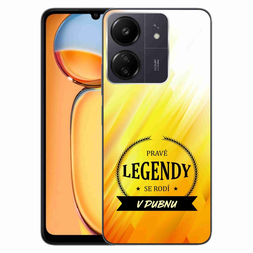 Gelový kryt mmCase na Xiaomi Poco C65/Redmi 13C - legendy v dubnu žluté pozadí