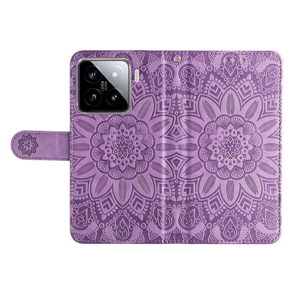 Sunflower knížkové pouzdro na Xiaomi 15 - fialové