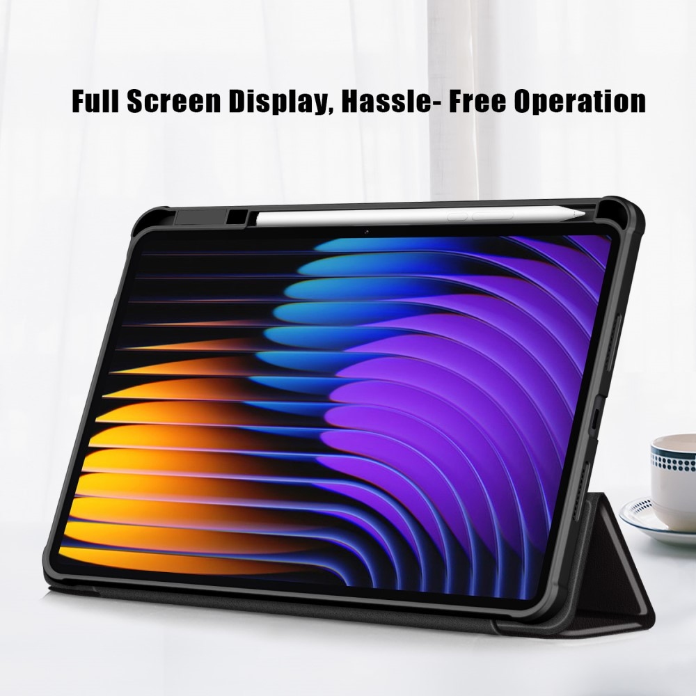 Pattern chytré polohovací pouzdro s průhlednými zády na tablet Xiaomi Pad 7/7 Pro - nesahat