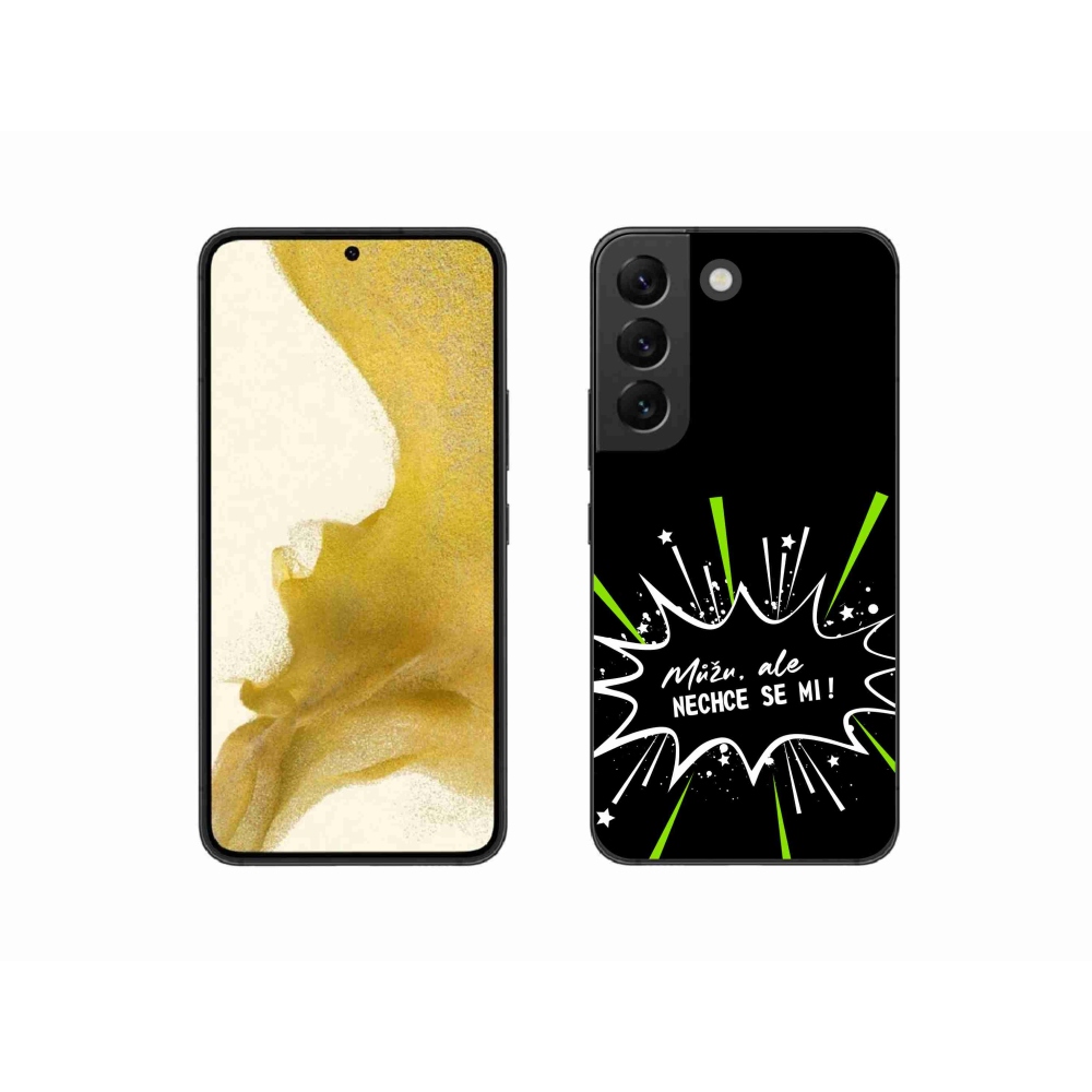 Gelový kryt mmCase na Samsung Galaxy S22 5G - vtipný text 11 černé pozadí