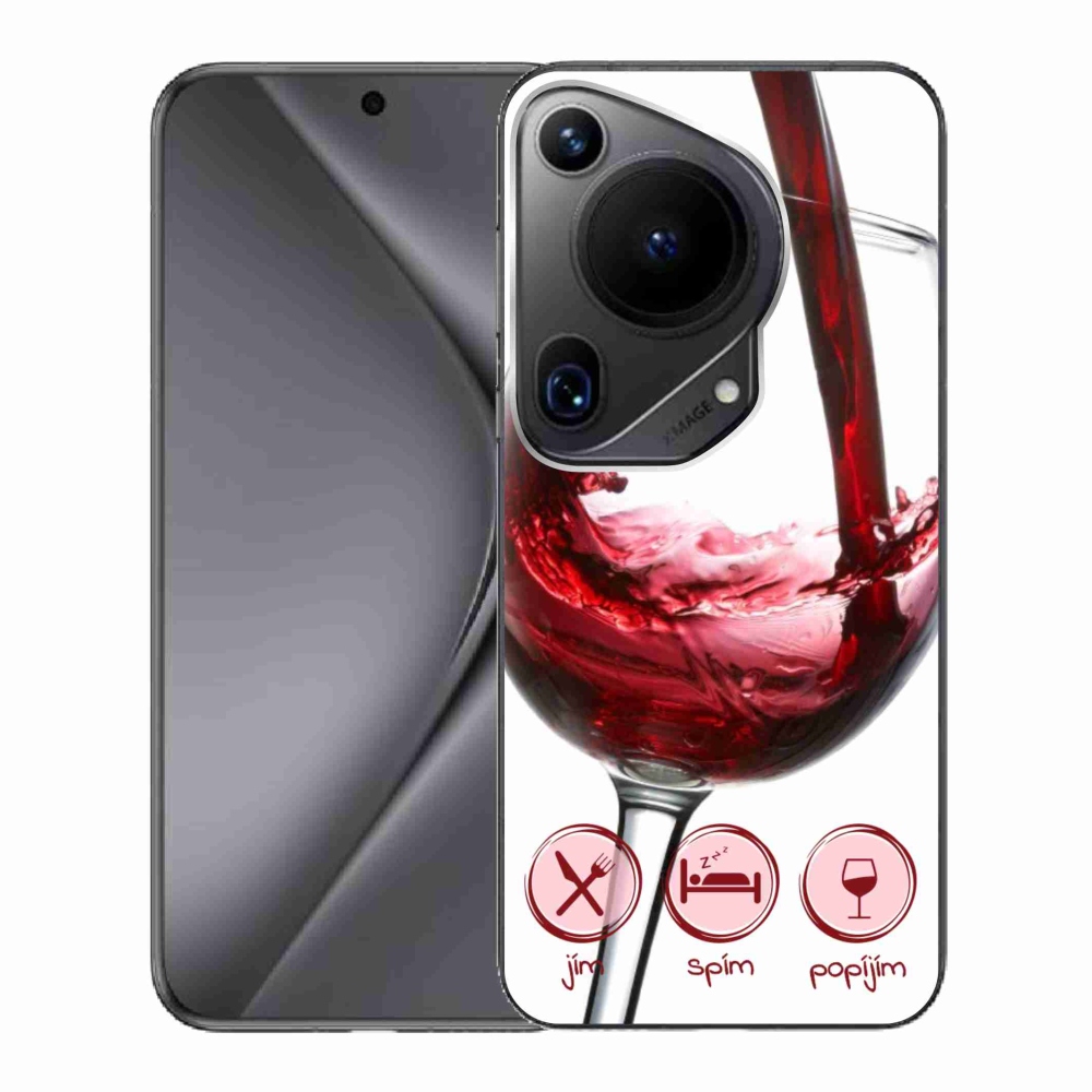 Gelový obal mmCase na Huawei Pura 70 Ultra - sklenička vína červené