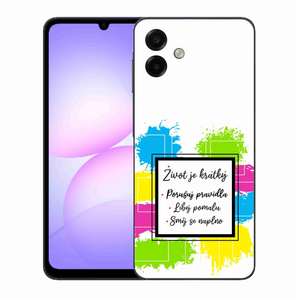 Gelový kryt mmCase na Samsung Galaxy A07 4G - citát 5 bílé pozadí