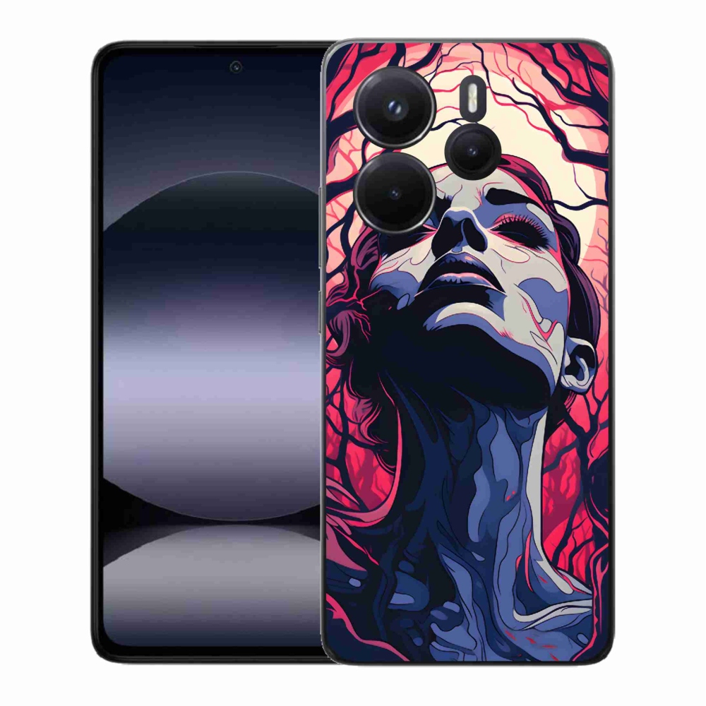 Gelový kryt mmCase na Xiaomi Redmi Note 14 - abstraktní obličej