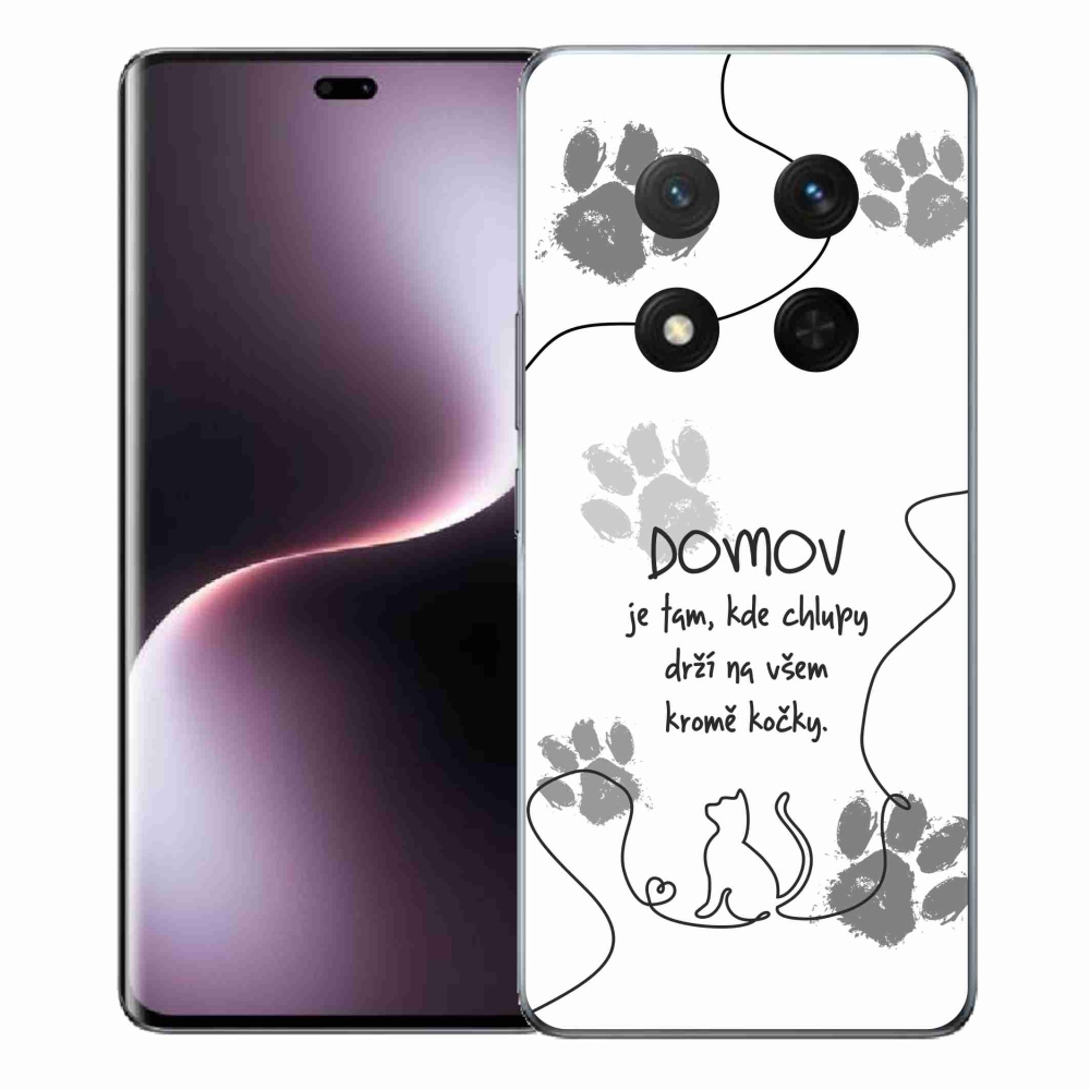 Gelový kryt mmCase na Honor Magic 7 Lite 5G - kočičí motiv bílé pozadí