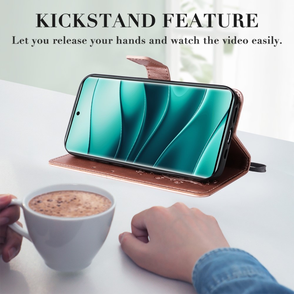 Big Butterfly knížkové pouzdro na Xiaomi Redmi Note 14 Pro 5G/Poco X7 5G/Note 14 Pro+ 5G - růžovozlaté