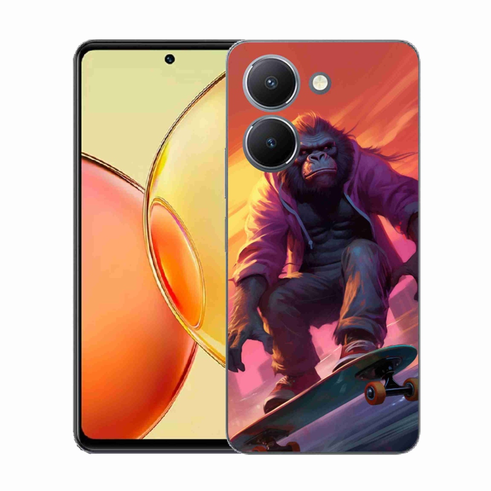 Gelový kryt mmCase na Vivo Y36 - gorila na skateboardu