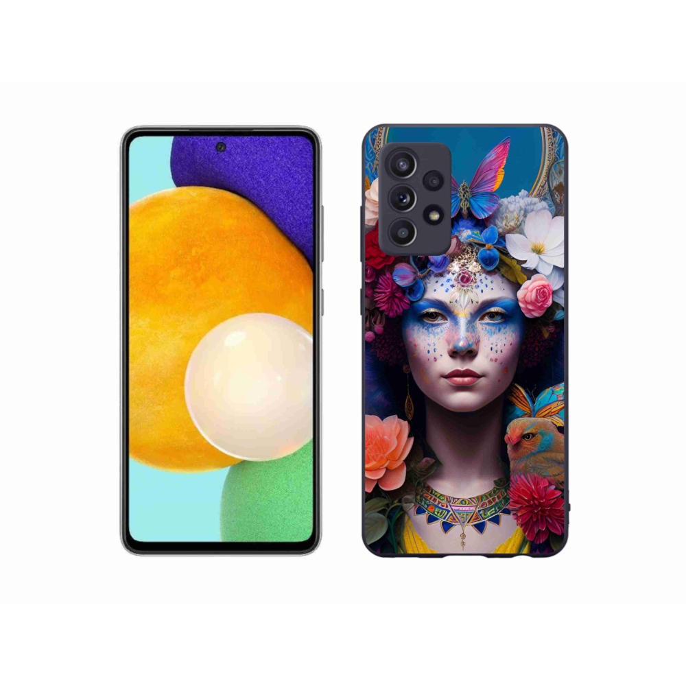 Gelový kryt mmCase na Samsung Galaxy A52/A52 5G - žena s květinami