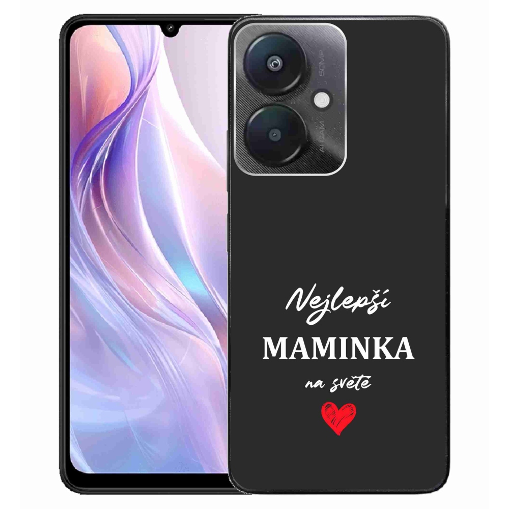 Gelový kryt mmCase na Xiaomi Redmi 13C 5G  - nejlepší maminka 1 černé pozadí