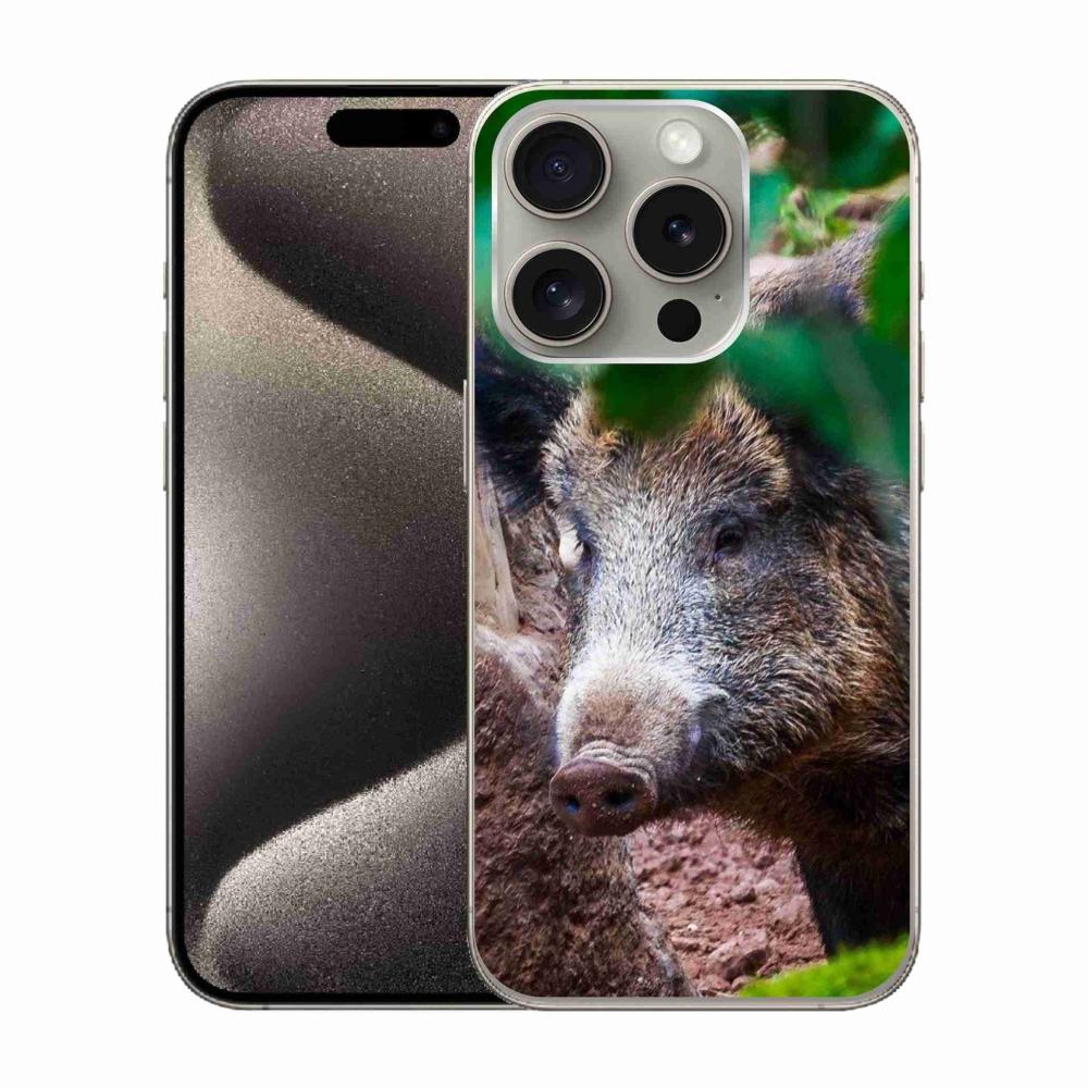 Gelový kryt mmCase na iPhone 15 Pro - divoké prase