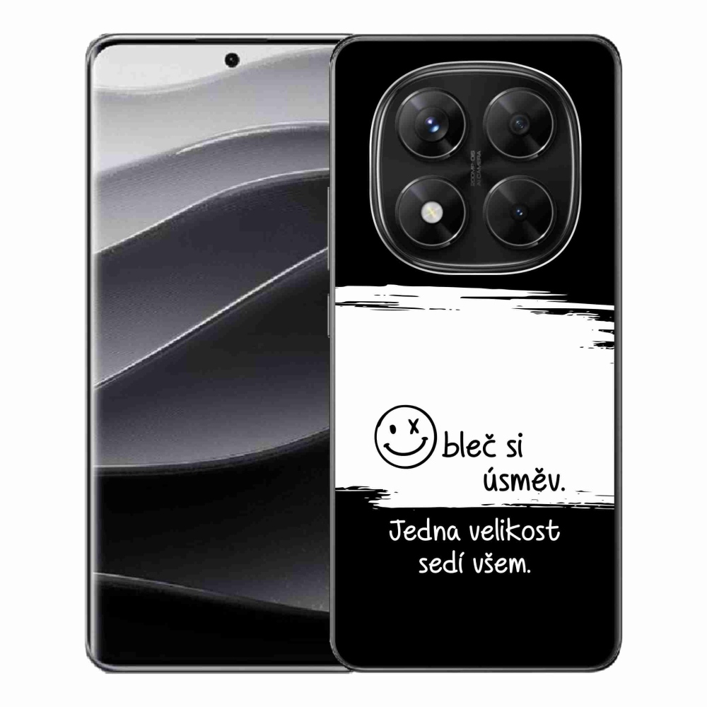 Gelový kryt mmCase na Xiaomi Redmi Note 14 Pro 5G/Poco X7 5G - vtipný text 8 bíločerné pozadí