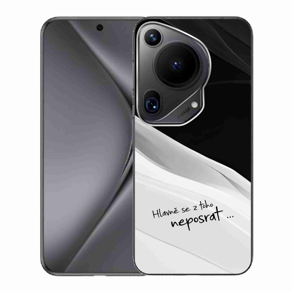 Gelový kryt mmCase na Huawei Pura 70 Ultra - vtipný text 13 bíločerné pozadí