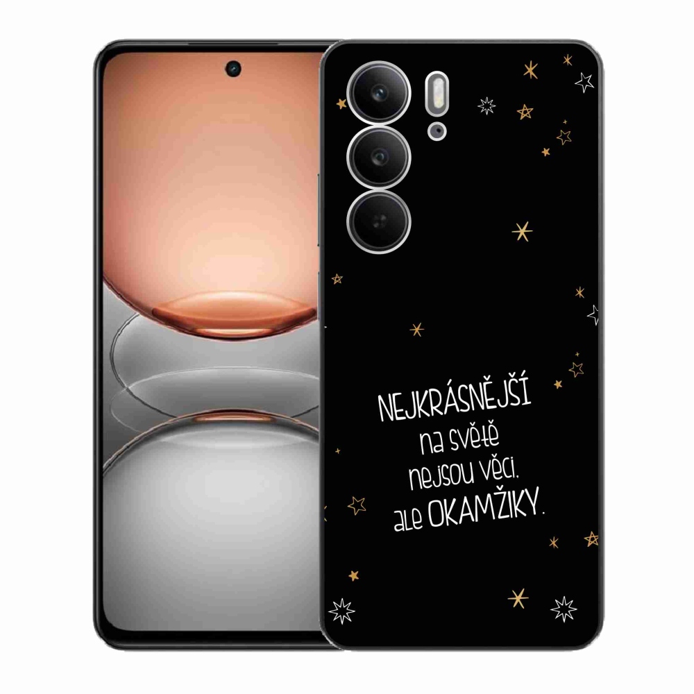 Gelový kryt mmCase na Realme C75 - citát 4 černé pozadí