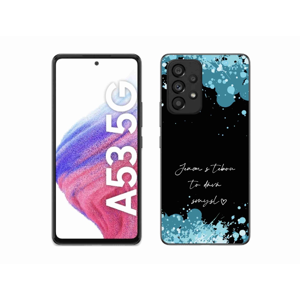 Gelový kryt mmCase na Samsung Galaxy A53 5G - zamilovaný text černé pozadí