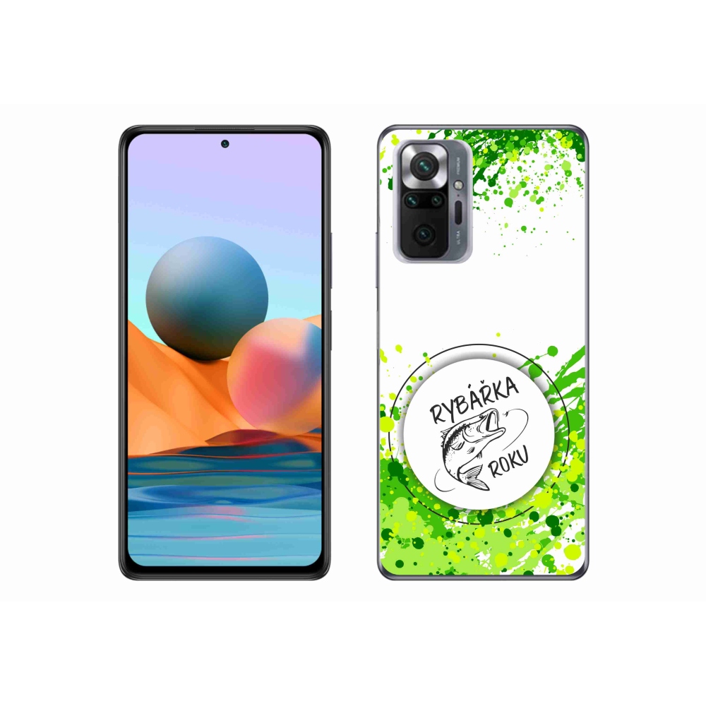 Gelový kryt mmCase na Xiaomi Redmi Note 10 Pro - rybářka roku bílé pozadí