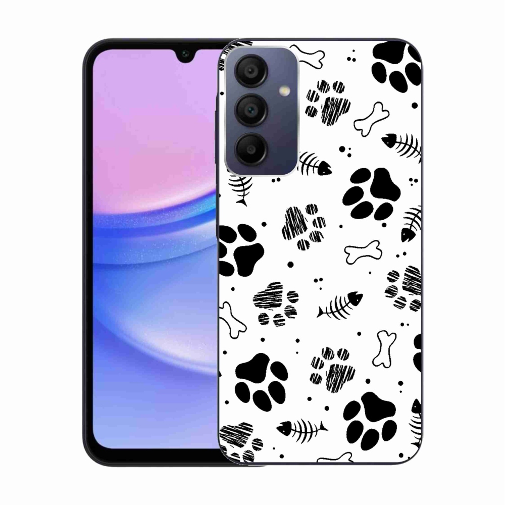 Gelový kryt mmCase na Samsung Galaxy A15 4G/5G - psí tlapky 1