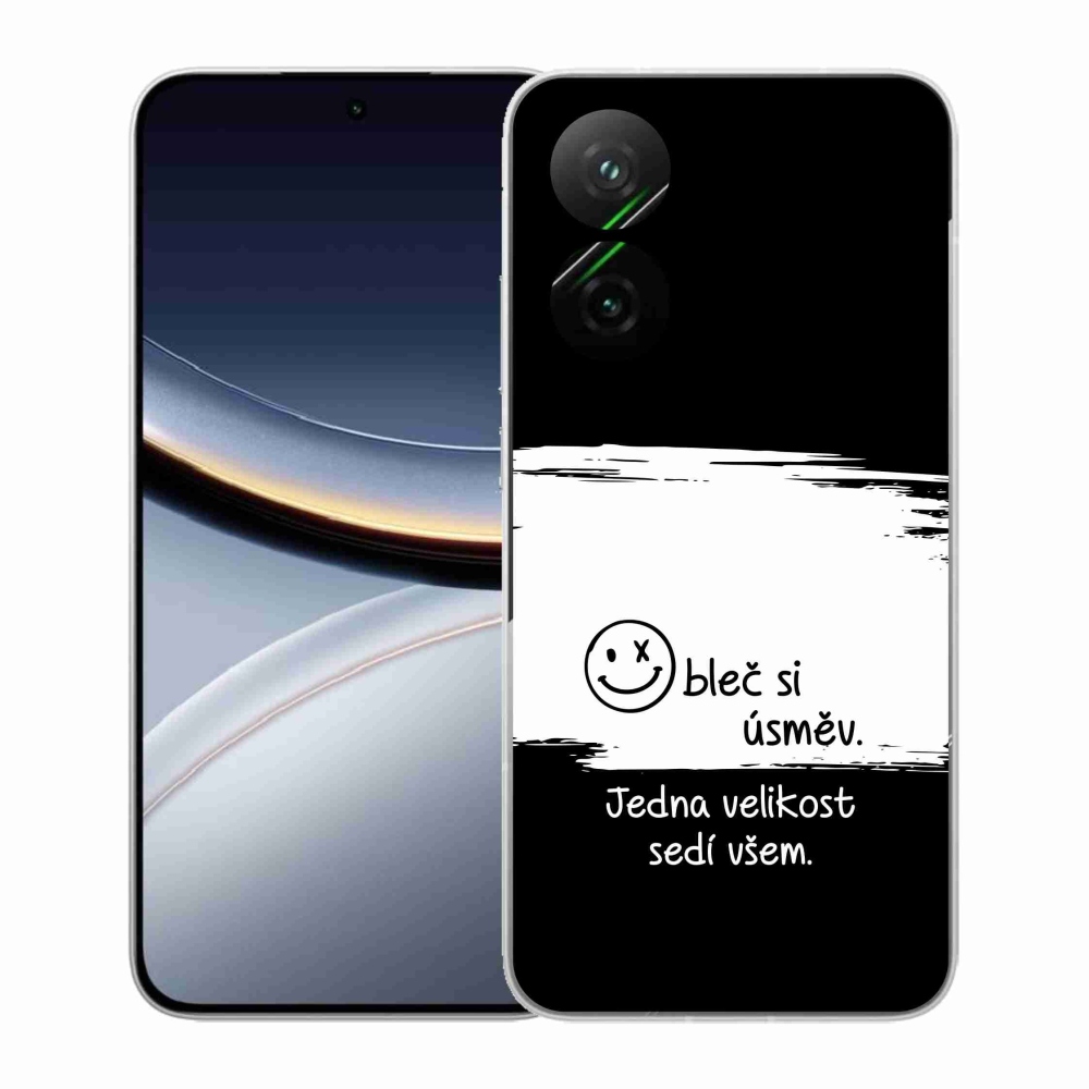 Gelový kryt mmCase na Xiaomi Poco F7 5G - vtipný text 8 bíločerné pozadí