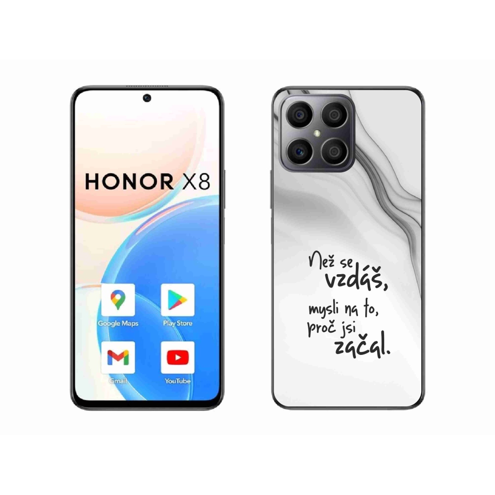 Gelový kryt mmCase na Honor X8 4G - citát 2 bílé pozadí