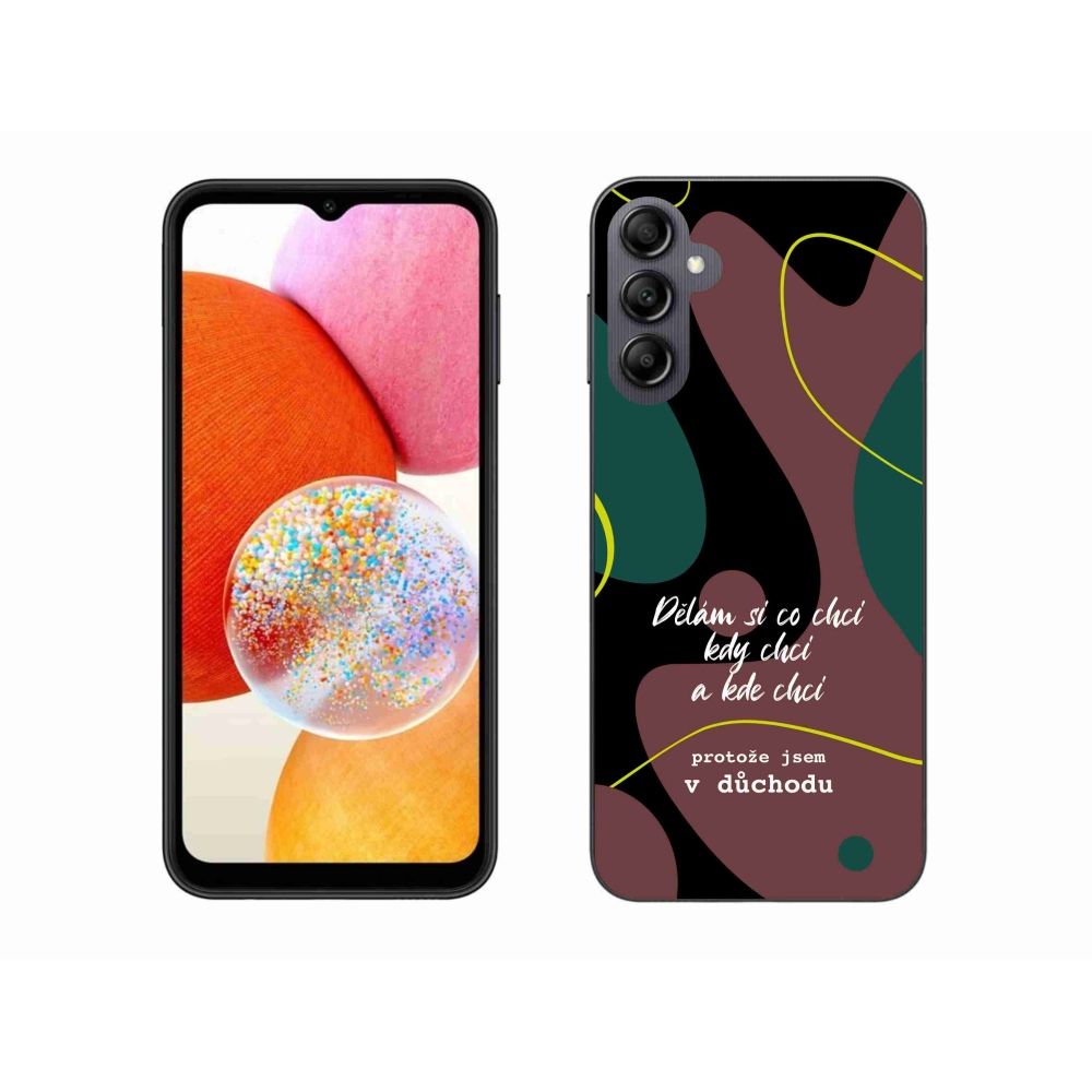 Gelový kryt mmCase na Samsung Galaxy A14 4G/5G - vtipný text 10 černé pozadí