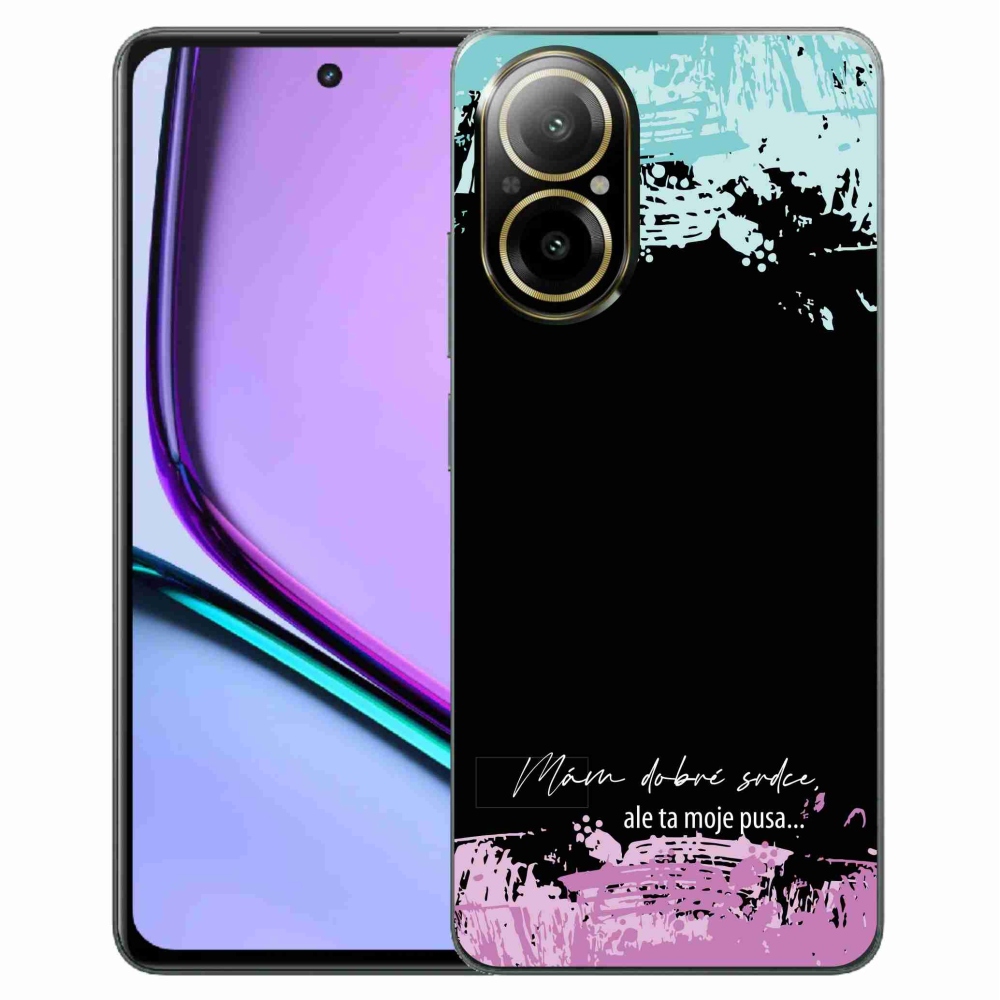 Gelový kryt mmCase na Realme C67 - vtipný text 3 černé pozadí