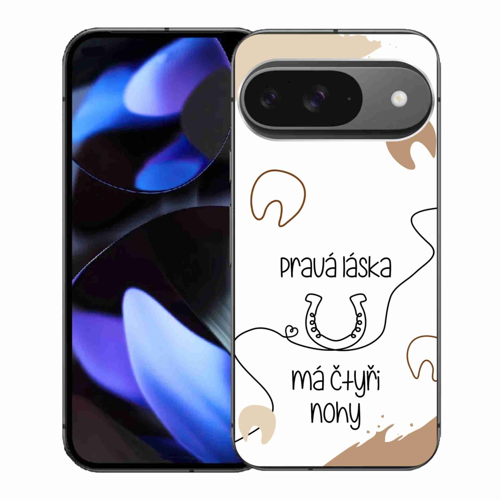 Gelový kryt mmCase na Google Pixel 9/9 Pro - koňský motiv bílé pozadí