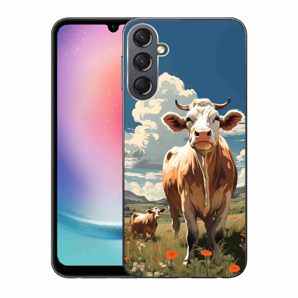 Gelový kryt mmCase na Samsung Galaxy A24 - krávy na louce