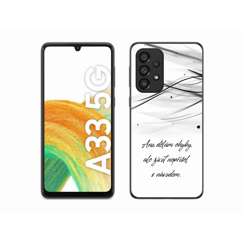 Gelový kryt mmCase na Samsung Galaxy A33 5G - citát bílé pozadí