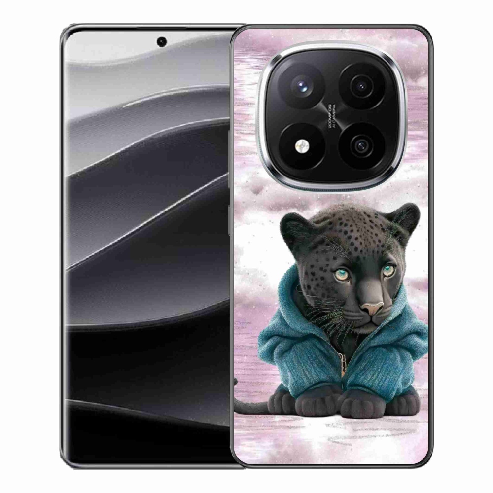 Gelový kryt mmCase na Xiaomi Redmi Note 14 Pro+ 5G - černý panter ve svetru