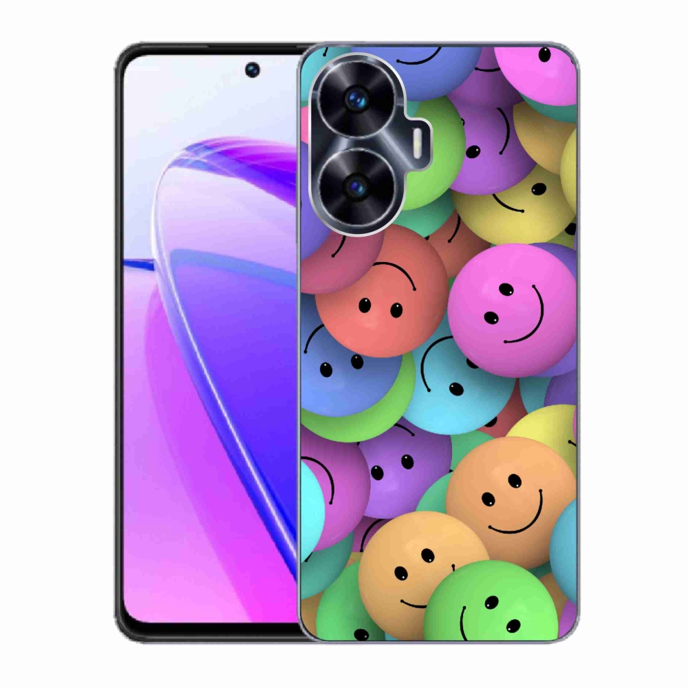 Gelový kryt mmCase na Realme C55 - barevní smajlíci
