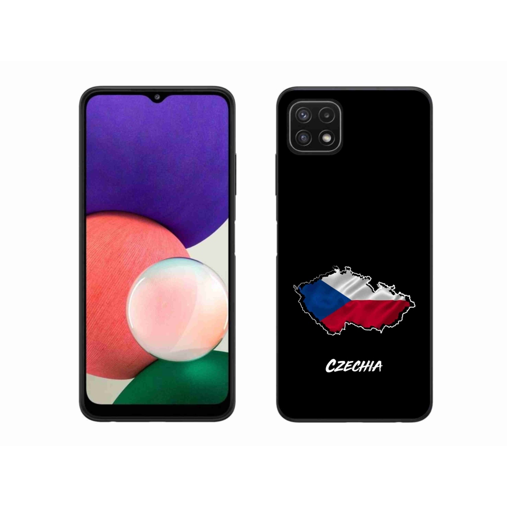 Gelový kryt mmCase na Samsung Galaxy A22 5G - Czechia černé pozadí