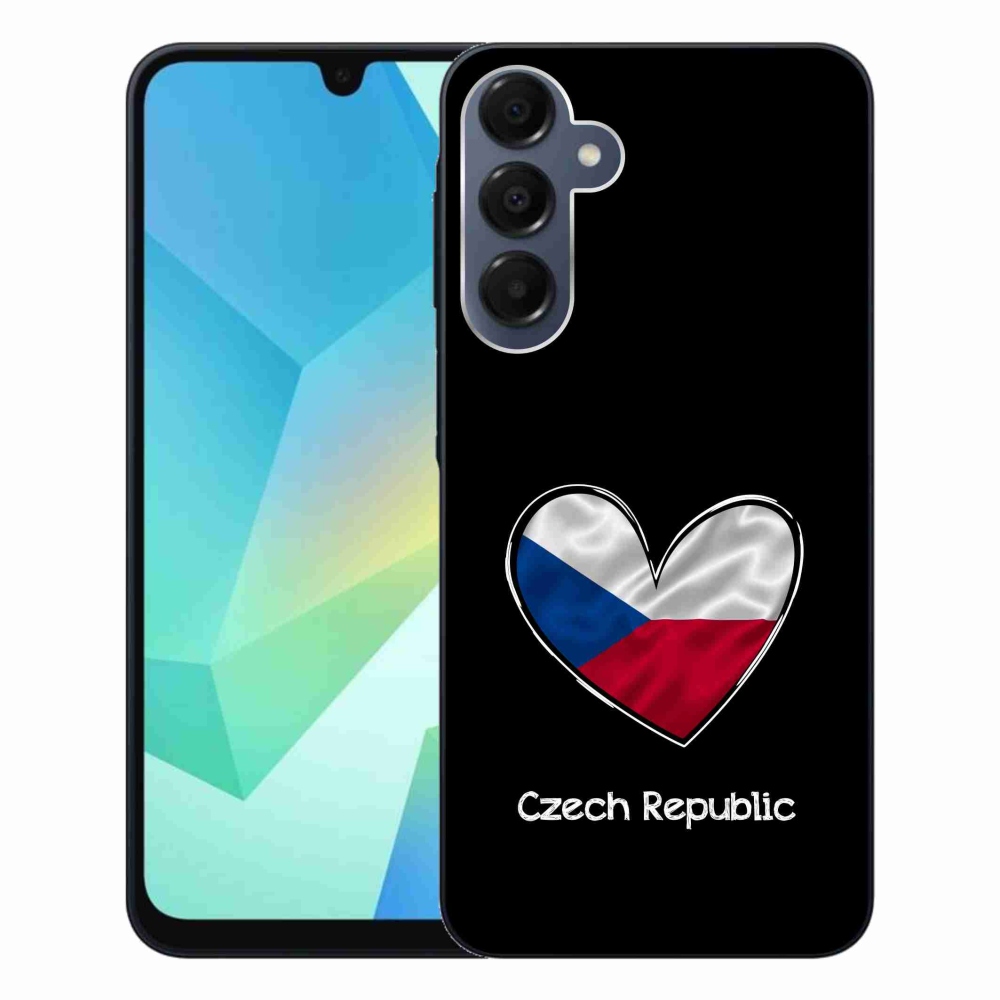 Gelový kryt mmCase na Samsung Galaxy A16 4G/5G - vlajka srdce černé pozadí