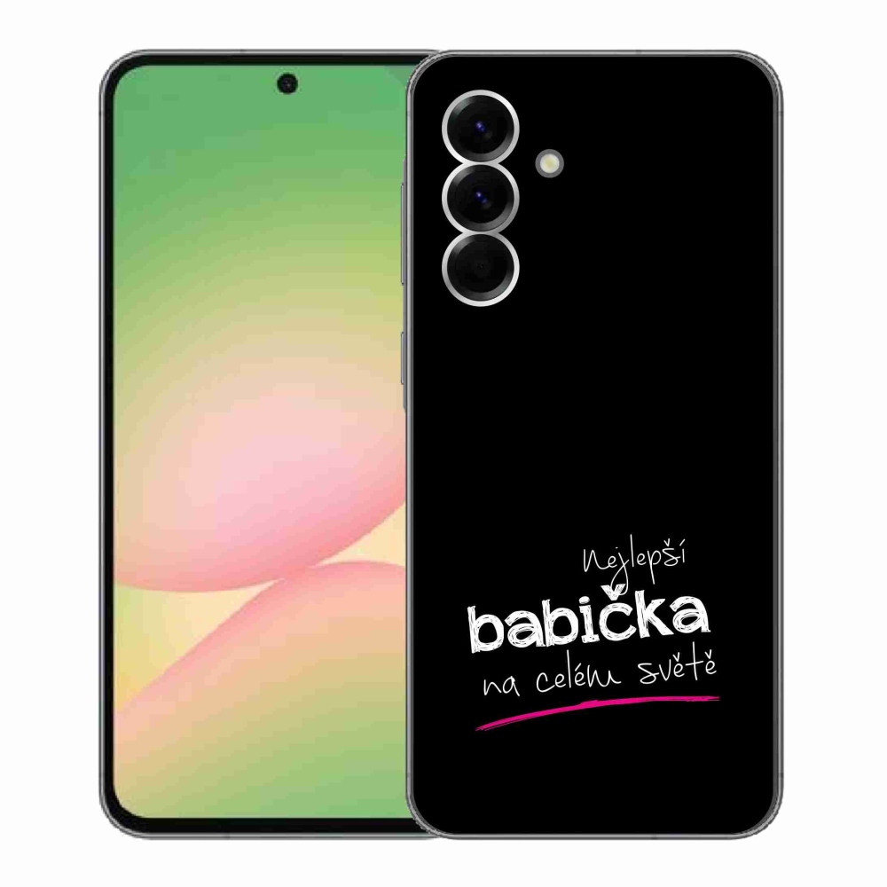 Gelový kryt mmCase na Samsung Galaxy A56 5G - nejlepší babička 4 černé pozadí