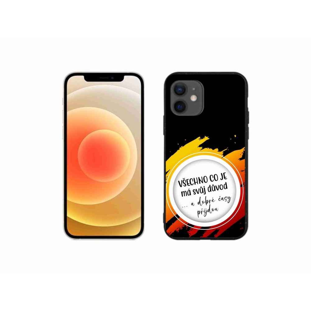 Gelový kryt mmCase na iPhone 12 mini - citát 3 černé pozadí