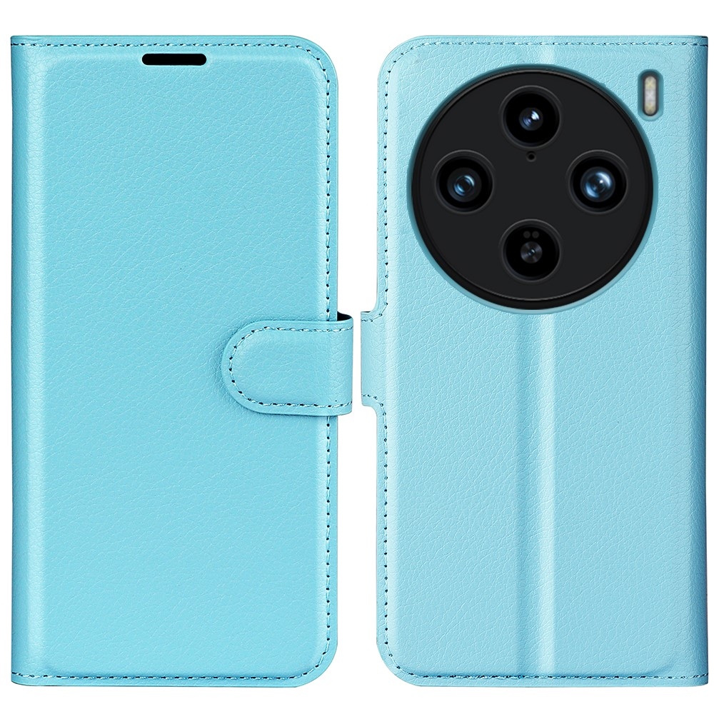 Litchi knížkové pouzdro na Vivo X100 Pro 5G - modré