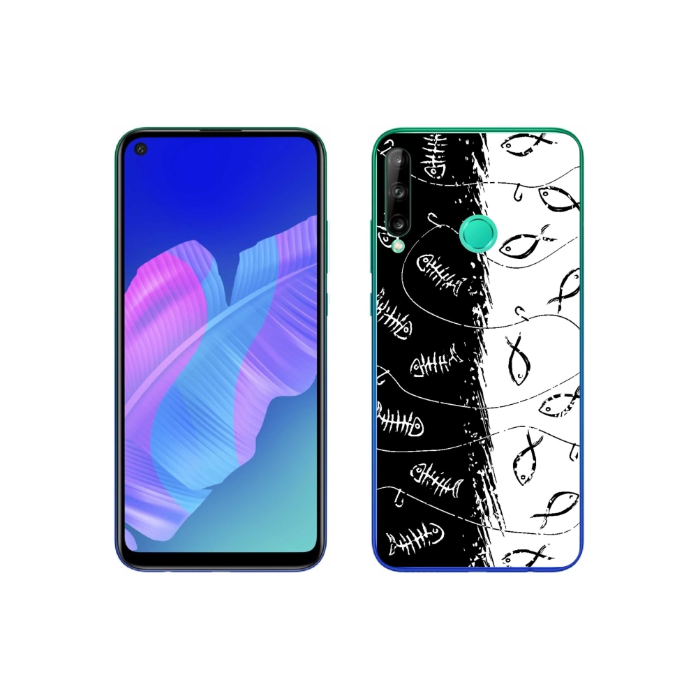 Gelový kryt mmCase na Huawei P40 Lite E - kostry a rybky