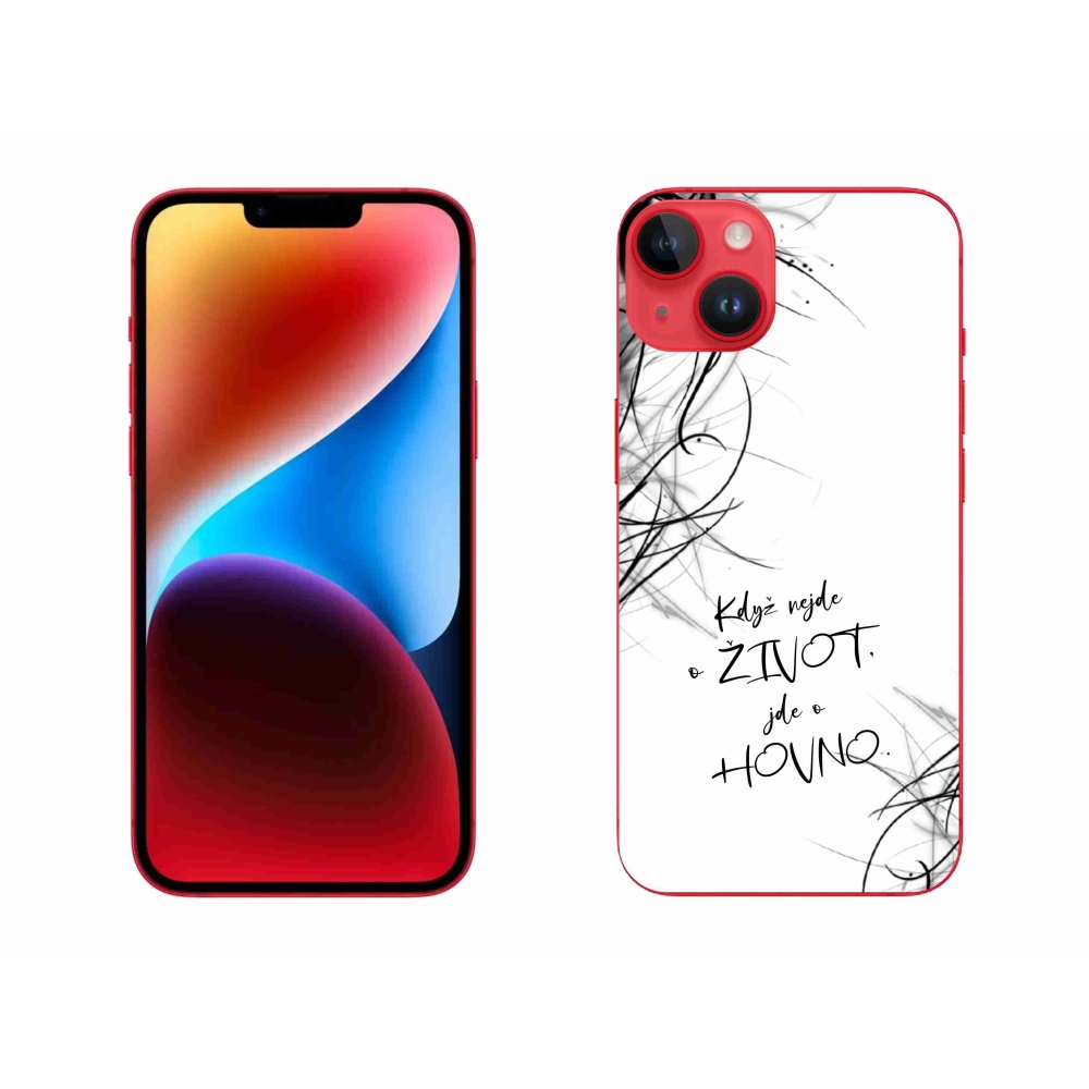 Gelový kryt mmCase na iPhone 14 Plus - vtipný text 16 bílé pozadí