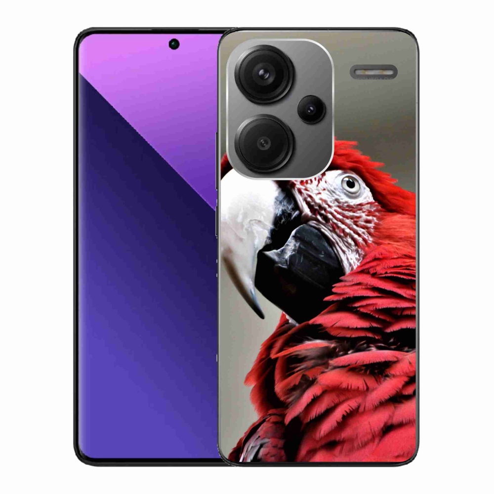 Gelový obal mmCase na Xiaomi Redmi Note 13 Pro+ 5G - papoušek ara červený